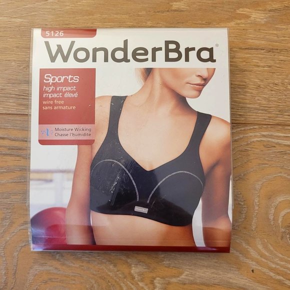 Wonderbra, Intimates & Sleepwear, 57 Wonderbra 5126 Sports High Impact  Wire Free Black Size 34c Nip